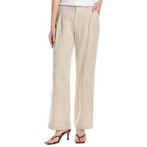 Seraphina Womens Pleated Linen Pant, Beige